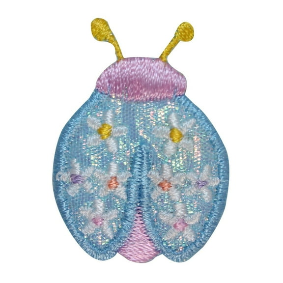 ID 1611B Flower Ladybug Patch Cute Garden Bug Insect Embroidered IronOn Applique