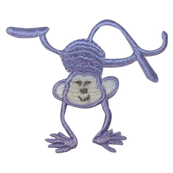 ID 1644B Happy Monkey Hand Stand Patch Cute Chimp Embroidered Iron On Applique