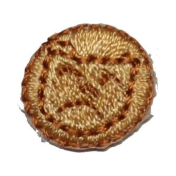 ID 1660Z Lot of 3 Frowning Coin Patches Gold Money Embroidered Iron On Applique