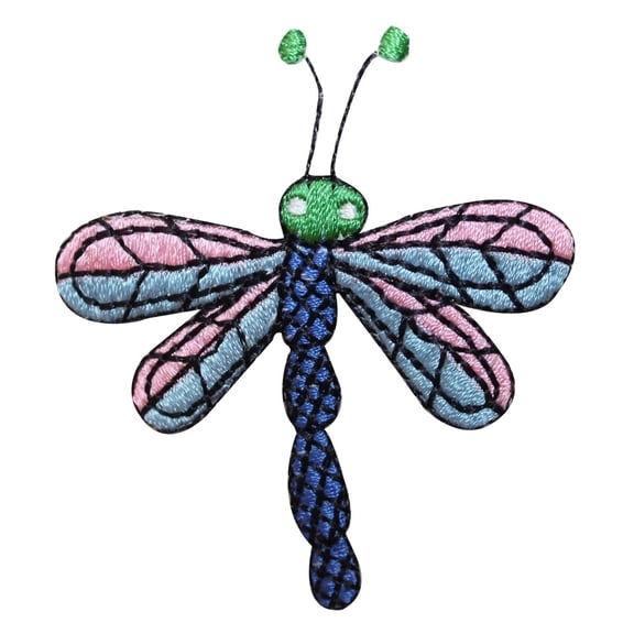 ID 1661B Cute Dragonfly Patch garden Fairy Fly Embroidered Iron On Applique