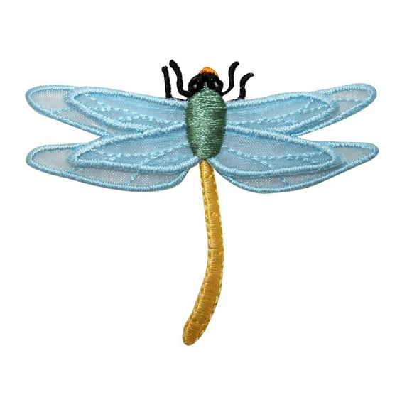 ID 1662A Dragonfly Lace wings Patch Garden Insect Embroidered Iron On Applique