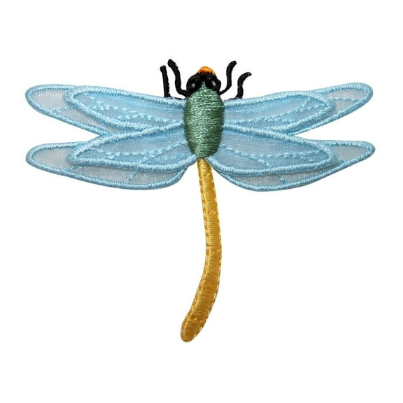 ID 1662A Dragonfly Lace wings Patch Garden Insect Embroidered Iron On Applique