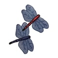 thumbnail image 1 of ID 2099 Pair of Dragonflies Patch Garden Flying Bug Embroidered Iron On Applique, 1 of 1