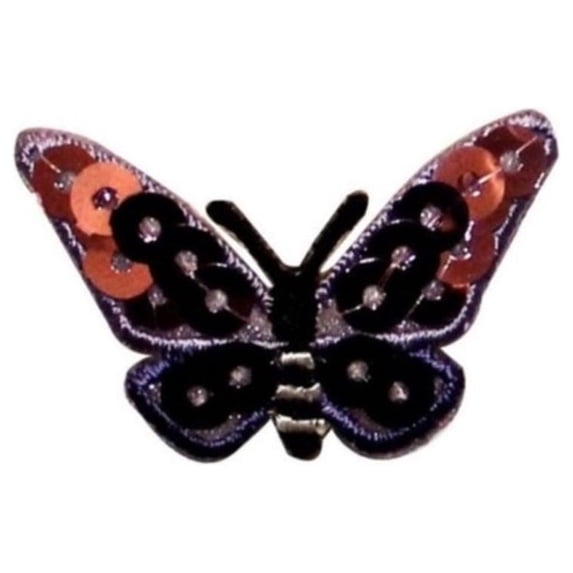 ID 2151C Sequin Butterfly Patch Garden Bug Picnic Embroidered Iron On Applique