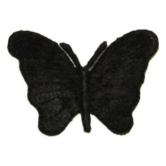 ID 2332 Black Butterfly Patch Night Fairy Garden Bug Embroidered IronOn Applique