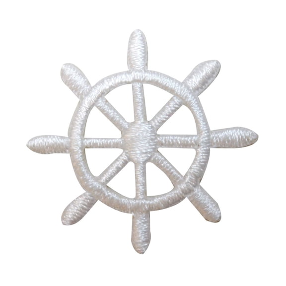 ID 2364A Ship Captain Steering Wheel Patch Boat Embroidered Iron On Applique