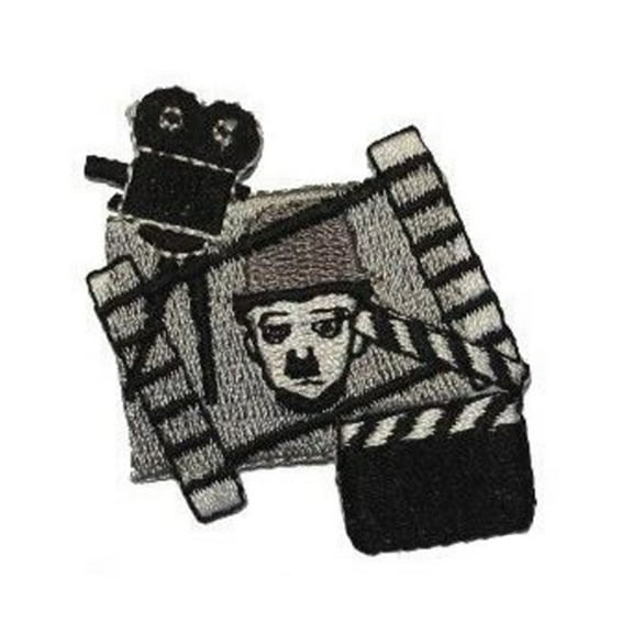 ID 2368A Chaplin Silent Movie Patch Classic Film Embroidered Iron On Appliques