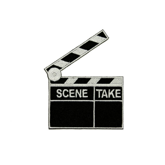 ID 2368E Scene Clapper Board Patch Movie Take Sign Embroidered Iron On Appliques