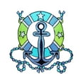thumbnail image 1 of ID 2704 Anchor Life Preserver Patch Sailing Boat Decoration Iron On Applique, 1 of 1