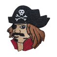 thumbnail image 1 of ID 2706 Pirate Face Patch Sea Captain Evil Sailor Embroidered Iron On Applique, 1 of 1