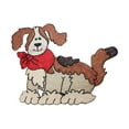 thumbnail image 1 of ID 2775 Cartoon Dog Patch Bandana Puppy Breed Pet Embroidered Iron On Applique, 1 of 1