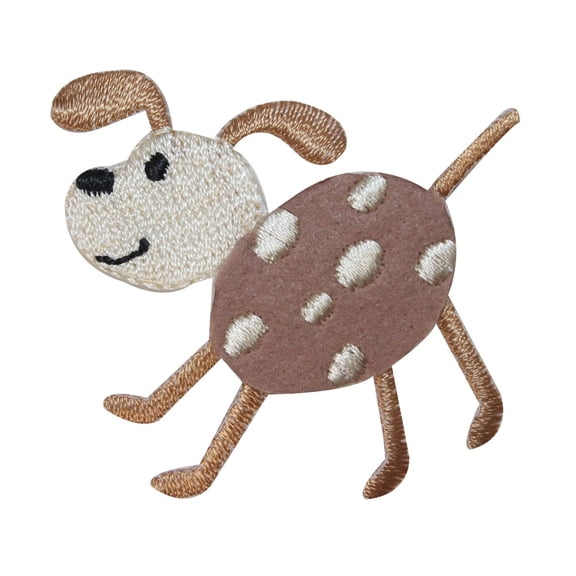 ID 2834 Spotted Cartoon Dog Patch Happy Puppy Pet Embroidered Iron On Applique