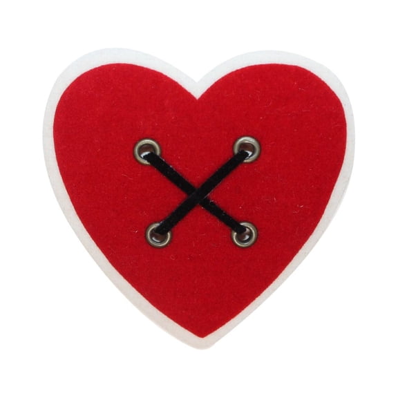 ID 3276C Heart With Stitch Patch Valentines Day Love Embroidered Sew On Applique