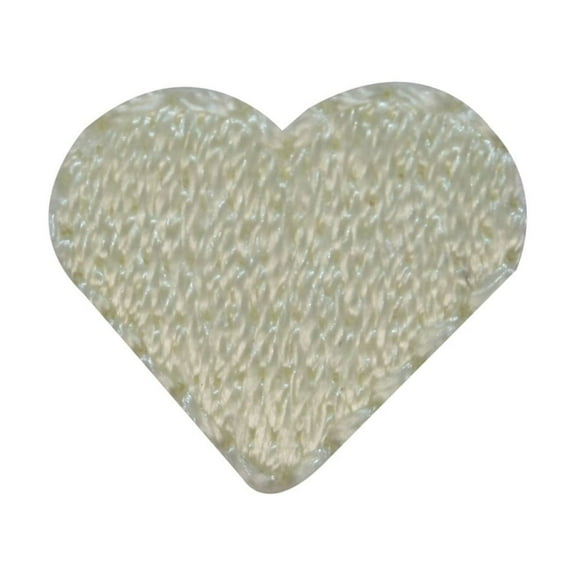 ID 3299F Lot of 4 Tiny White Heart Patch Love Shape Embroidered Iron On Applique