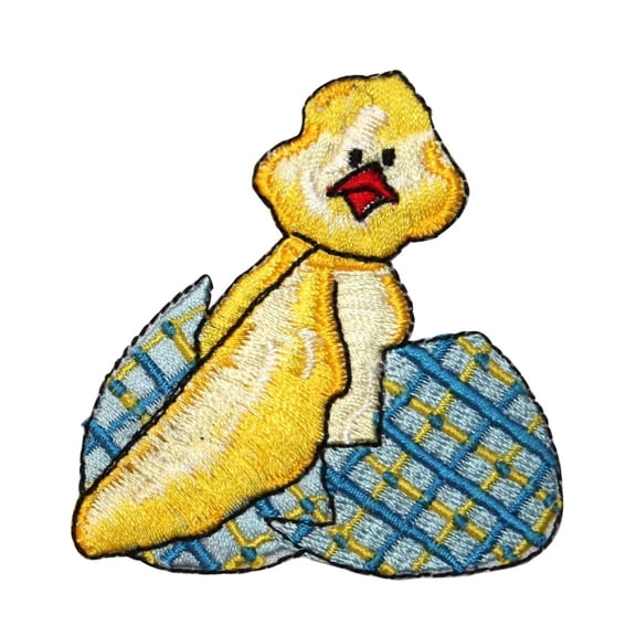 ID 3322 Chick Hatching Easter Egg Patch Baby Spring Embroidered Iron On Applique