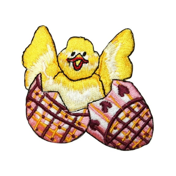 ID 3323 Easter Egg Chick Patch Spring Baby Hatching Embroidered Iron On Applique