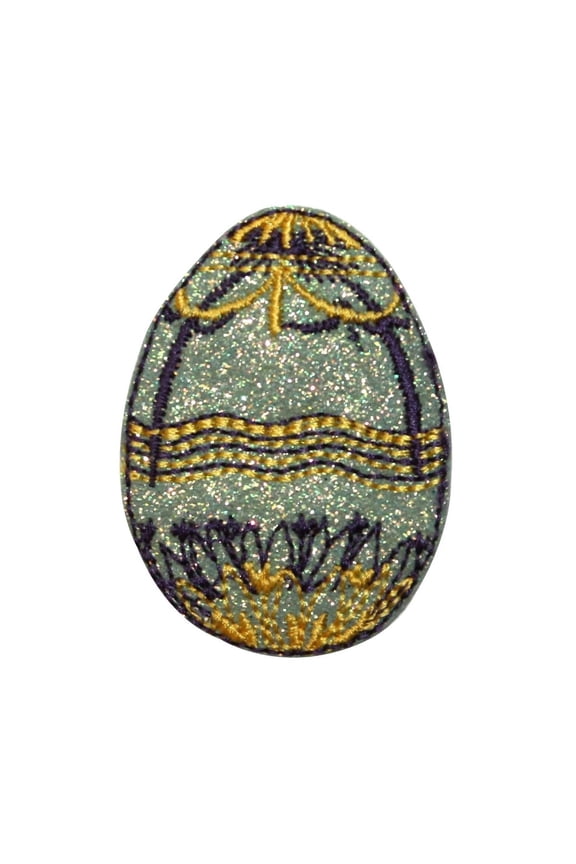 ID 3340 Faberge Easter Egg Patch Decorative Jeweled Embroidered Iron On Applique