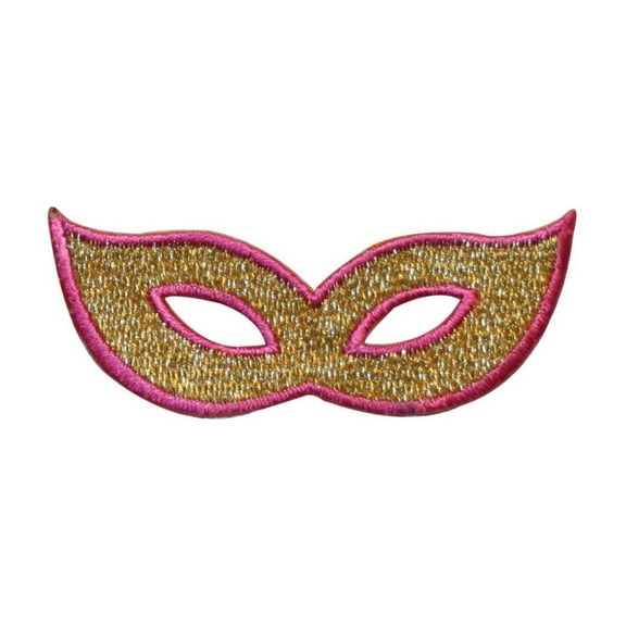 ID 3396 Mardi Gras Mask Patch Masquerade Disguise Embroidered Iron On Applique