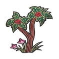 thumbnail image 1 of ID 5028 Palm Trees With Flowers Large Patch Beach Embroidered Iron On Applique, 1 of 1
