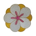 thumbnail image 1 of ID 6088 Yellow White Flower Symbol Patch Garden Embroidered Iron On Applique, 1 of 1