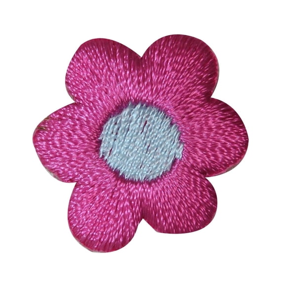 ID 6197 Lot of 3 Pink Daisy Flower Patch Garden Embroidered Iron On Applique
