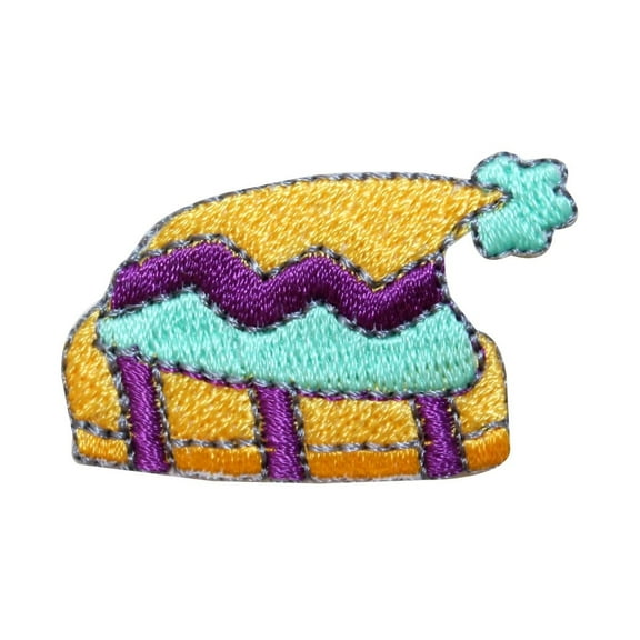 ID 6476 Winter Stocking Hat Patch Wool Knit Cap Embroidered Iron On Applique