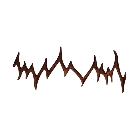 ID 7251 Brown Mountain Craft Patch Crack Pattern Embroidered Iron On Applique