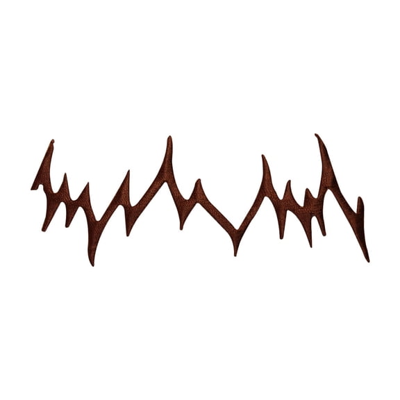 ID 7252 Brown Mountain Craft Patch Crack Pattern Embroidered Iron On Applique