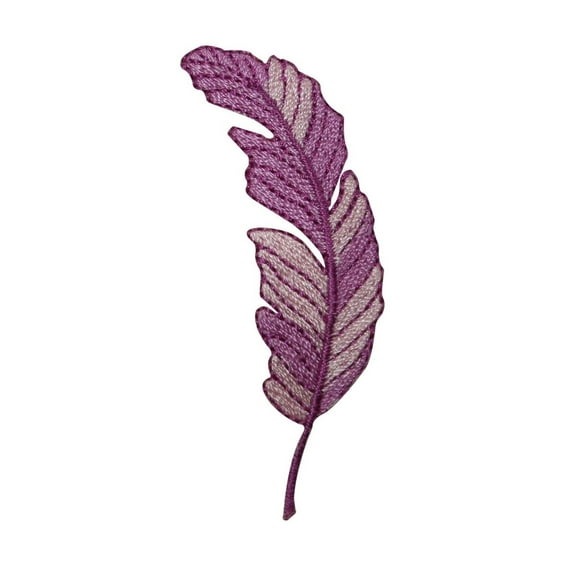 ID 7262 Purple Feather Patch Fly Bird Craft Symbol Embroidered Iron On Applique