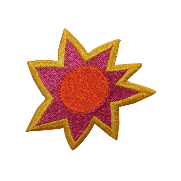 ID 7315 Cartoon Sun Patch Summer Sunshine Fire Ball Embroidered Iron On Applique