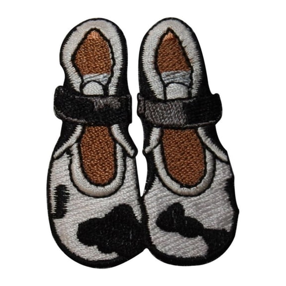 ID 7374 Cow Pattern Shoes Patch Slip On Fashion Embroidered Iron On Applique