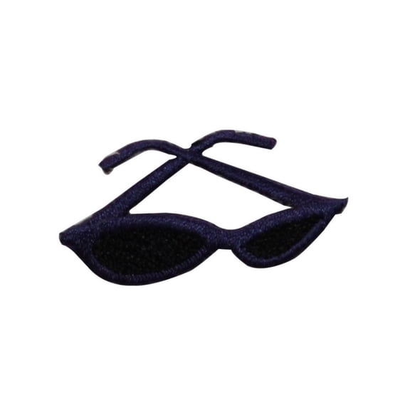 ID 7529 Purple Sun Glasses Patch Summer Eye Shades Embroidered Iron On Applique