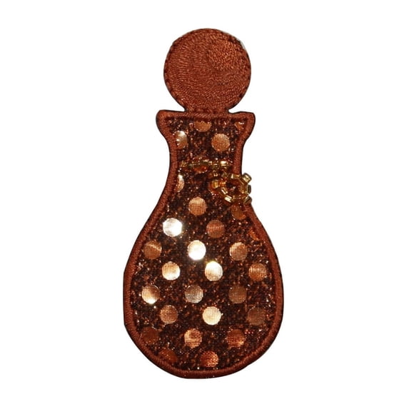 ID 7709 Bronze Sequin Perfume Bottle Patch Fashion Embroidered Iron On Applique