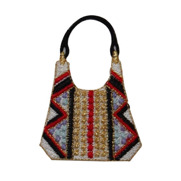 ID 7809 Fancy Hand Bag Patch Purse Shoulder Fashion Embroidered Iron On Applique