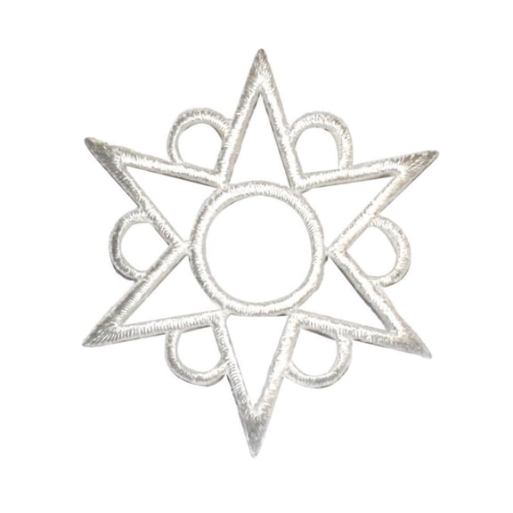 ID 8116 Snowflake Design Patch Winter Christmas Ice Embroidered Iron On Applique