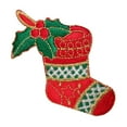 thumbnail image 1 of ID 8162A Christmas Stocking Patch Decoration Holiday Embroidered IronOn Applique, 1 of 1