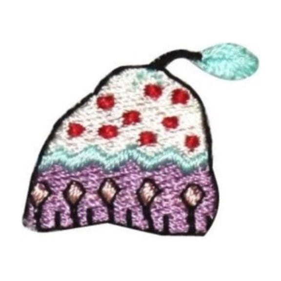 ID 8231A Winter Hat With Ball Patch Stocking Cap Embroidered Iron On Applique