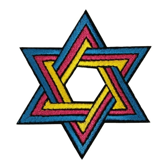 ID 8261 Jewish Star of David Shield Patch Hanukkah Embroidered Iron On Applique