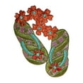 thumbnail image 1 of ID 8478 Flip Flop Flowers Patch Beach Sandals Shoes Embroidered Iron On Applique, 1 of 1