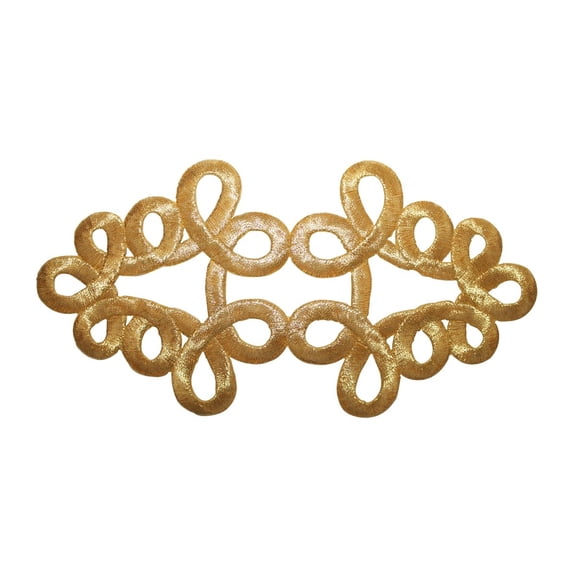 ID 8759 Gold Spiral Craft Patch Swirl Crest Design Embroidered Iron On Applique