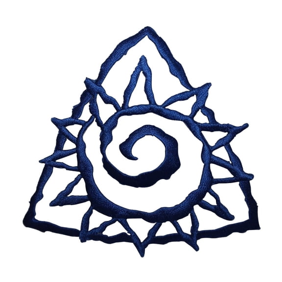 ID 8767 Blue Spiral Sun Patch Tribal Symbol Badge Embroidered Iron On Applique