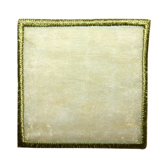 ID 8839 Green Lace Square Patch Badge Shape Cover Embroidered Iron On Applique