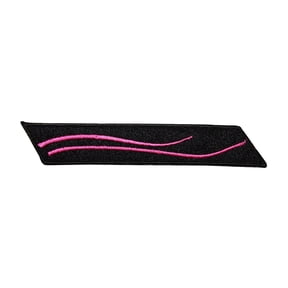 ID 9007 Black Strip Pink Wave Patch Streak Design Embroidered Iron On Applique