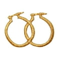 thumbnail image 1 of ID 9074 Lot of 3 Gold Hoop Earrings Patch Jewelry Embroidered Iron On Applique, 1 of 1