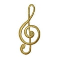 thumbnail image 1 of ID 9157 Gold Treble G Clef Patch Musical Note Symbol Embroidered IronOn Applique, 1 of 1