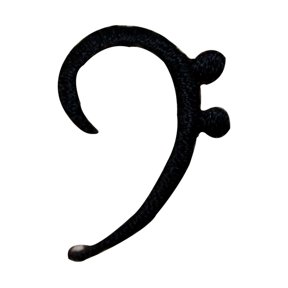 ID 9191 Lot of 3 Bass F Clef Note Patch Music Symbol Embroidered IronOn Applique