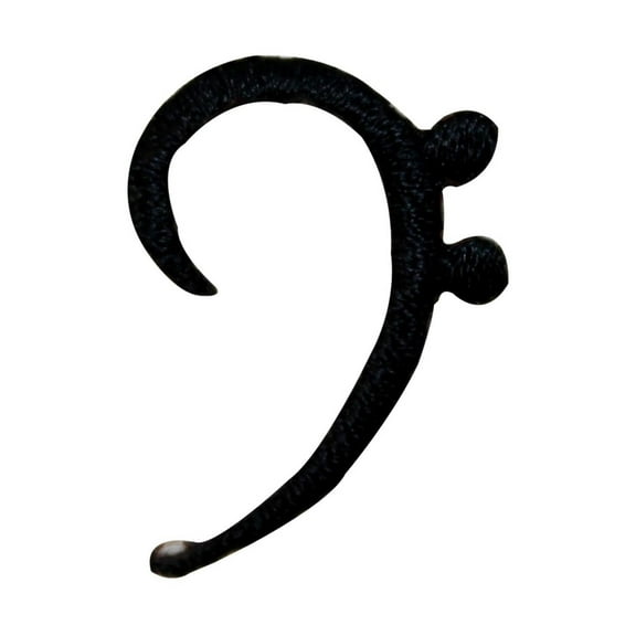 ID 9191 Lot of 3 Bass F Clef Note Patch Music Symbol Embroidered IronOn Applique