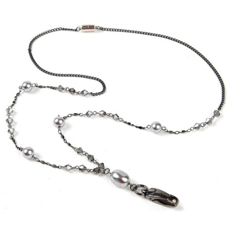 ID Avenue Aphrodite Silver Beaded and Chain Lanyard, ID Necklace