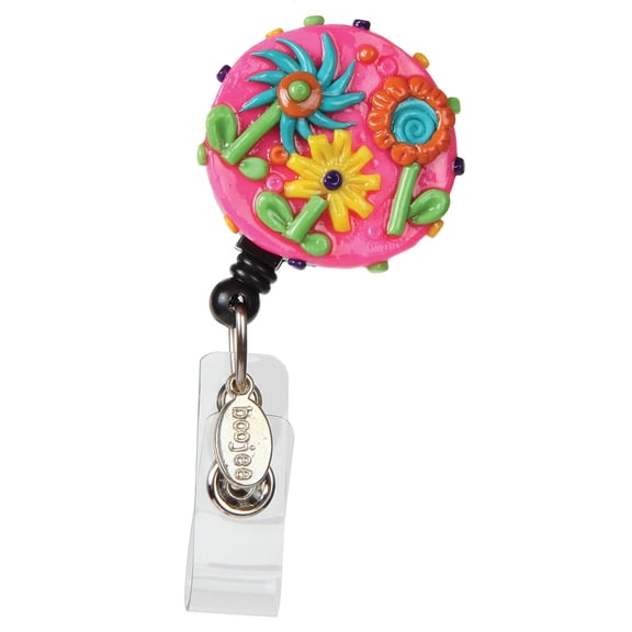 ID Avenue Green Thumb Floral Retractable Badge Reel ID Card Holder