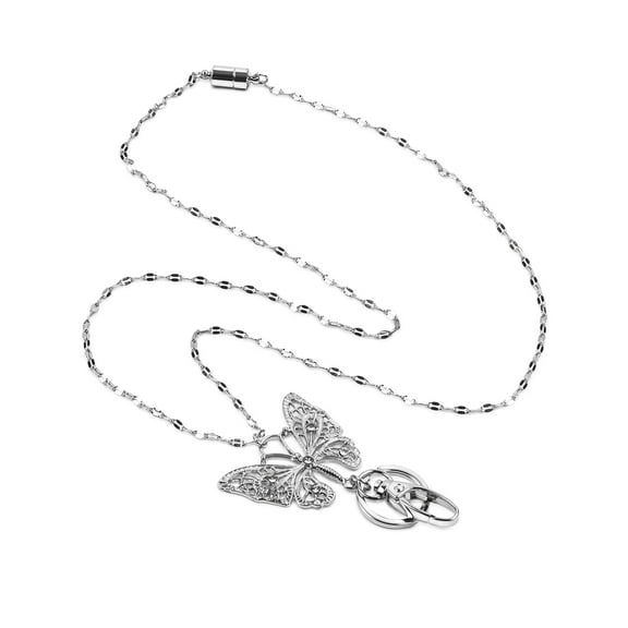 ID Avenue Monarch Butterfly Silver Chain ID Lanyard, 19inches